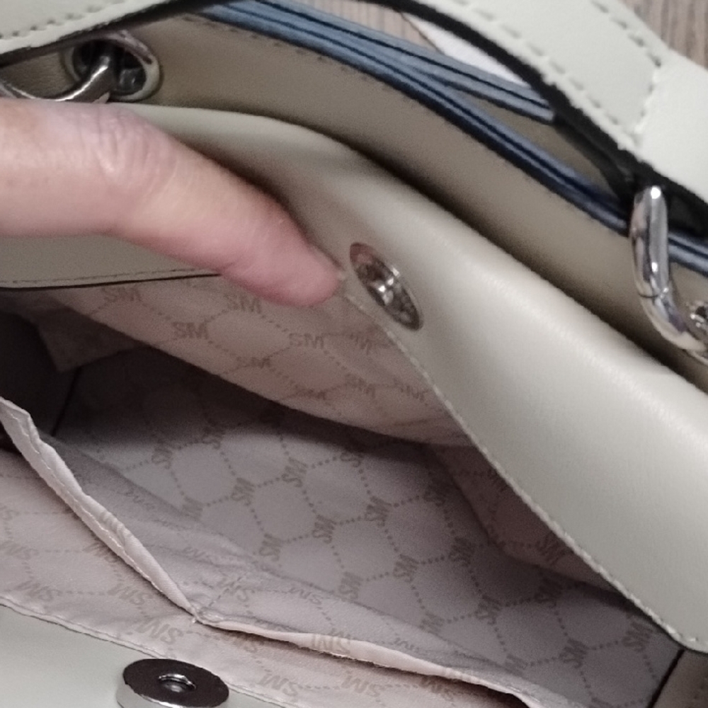 Steve Madden Vanilla Faux Leather Convertible Crossbody Bag - Picture 7 of 13